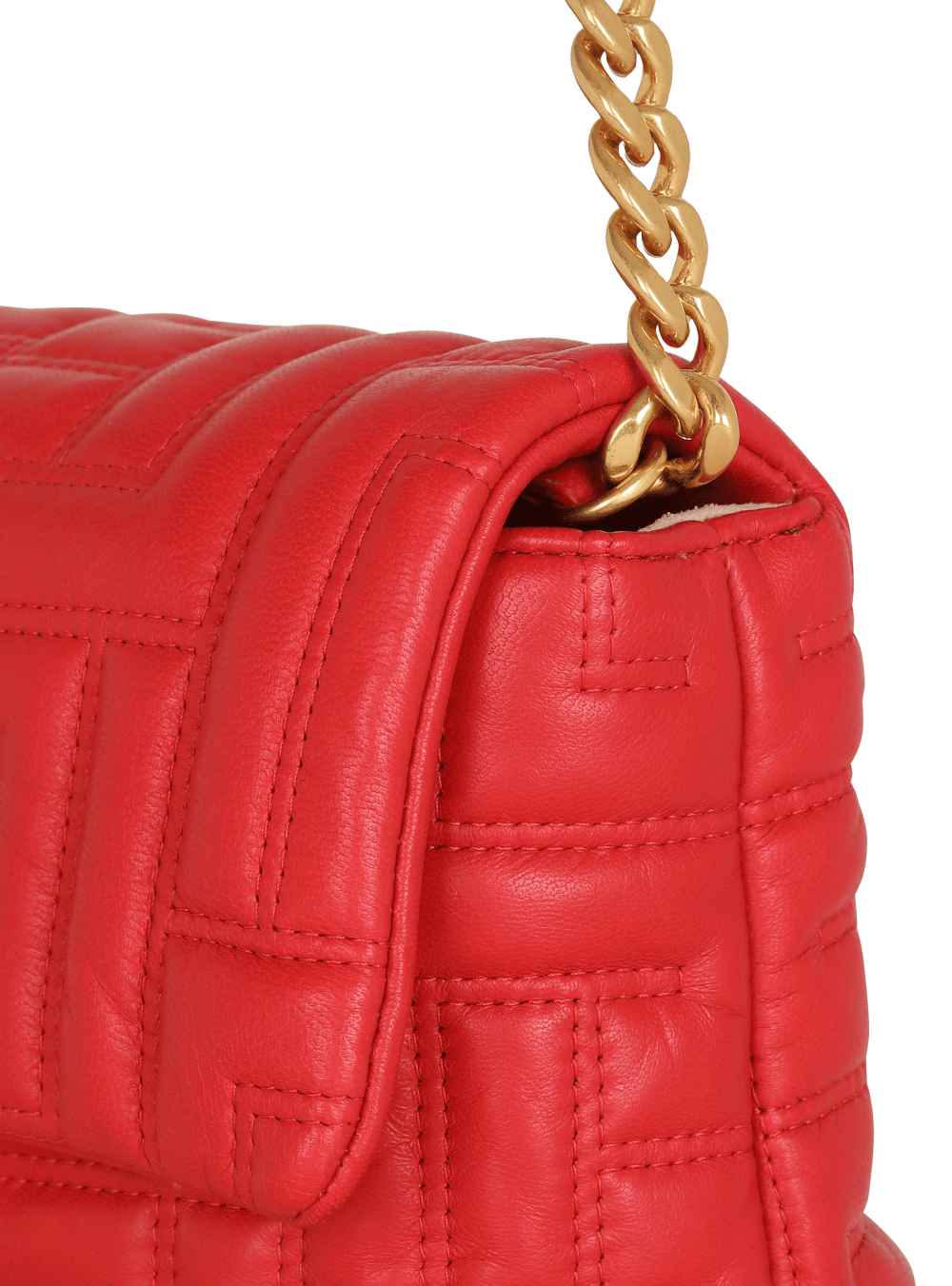 Women's Balmain 1945 Soft Mini In Quilted Leather Shoulder Bags Red | USA xVJLsQIW