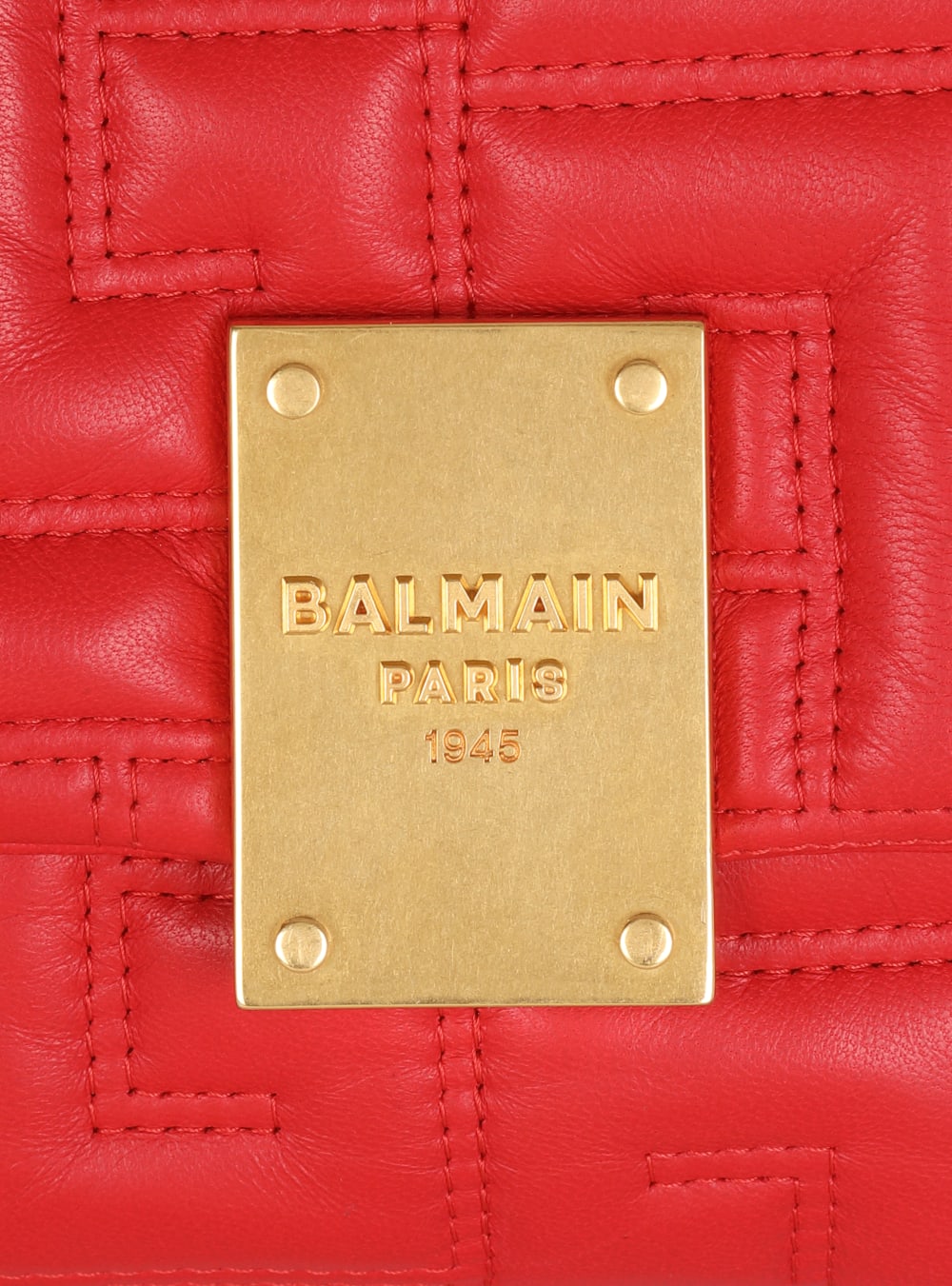 Women's Balmain 1945 Soft Mini In Quilted Leather Shoulder Bags Red | USA xVJLsQIW