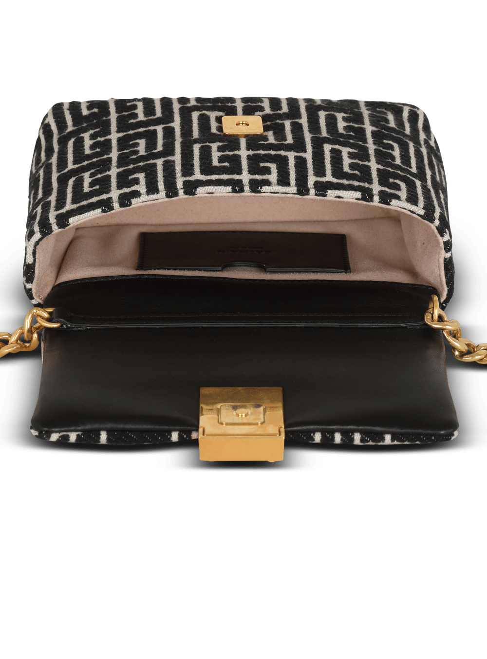 Women's Balmain 1945 Soft Mini With Jacquard Monogram Crossbody Bags Black | USA Ls3fy83N