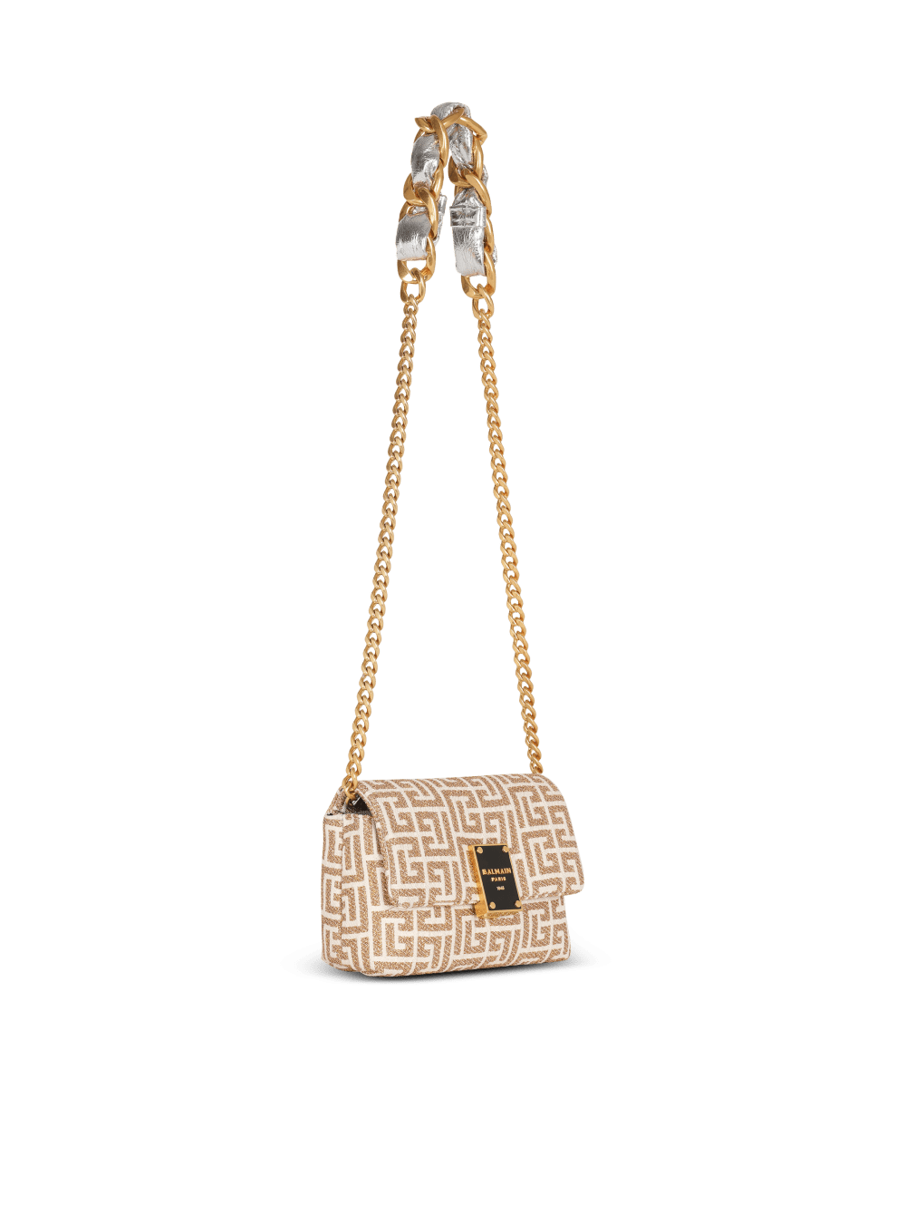 Women's Balmain 1945 Soft Mini With Monogram Crossbody Bags Gold | USA Vp9cGGuq