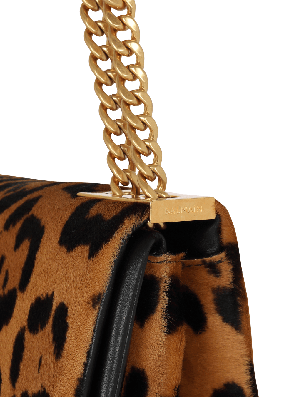 Women's Balmain 1945 Soft Small In Leopard-effect Leather Crossbody Bags Brown | USA dKJ2dzOe