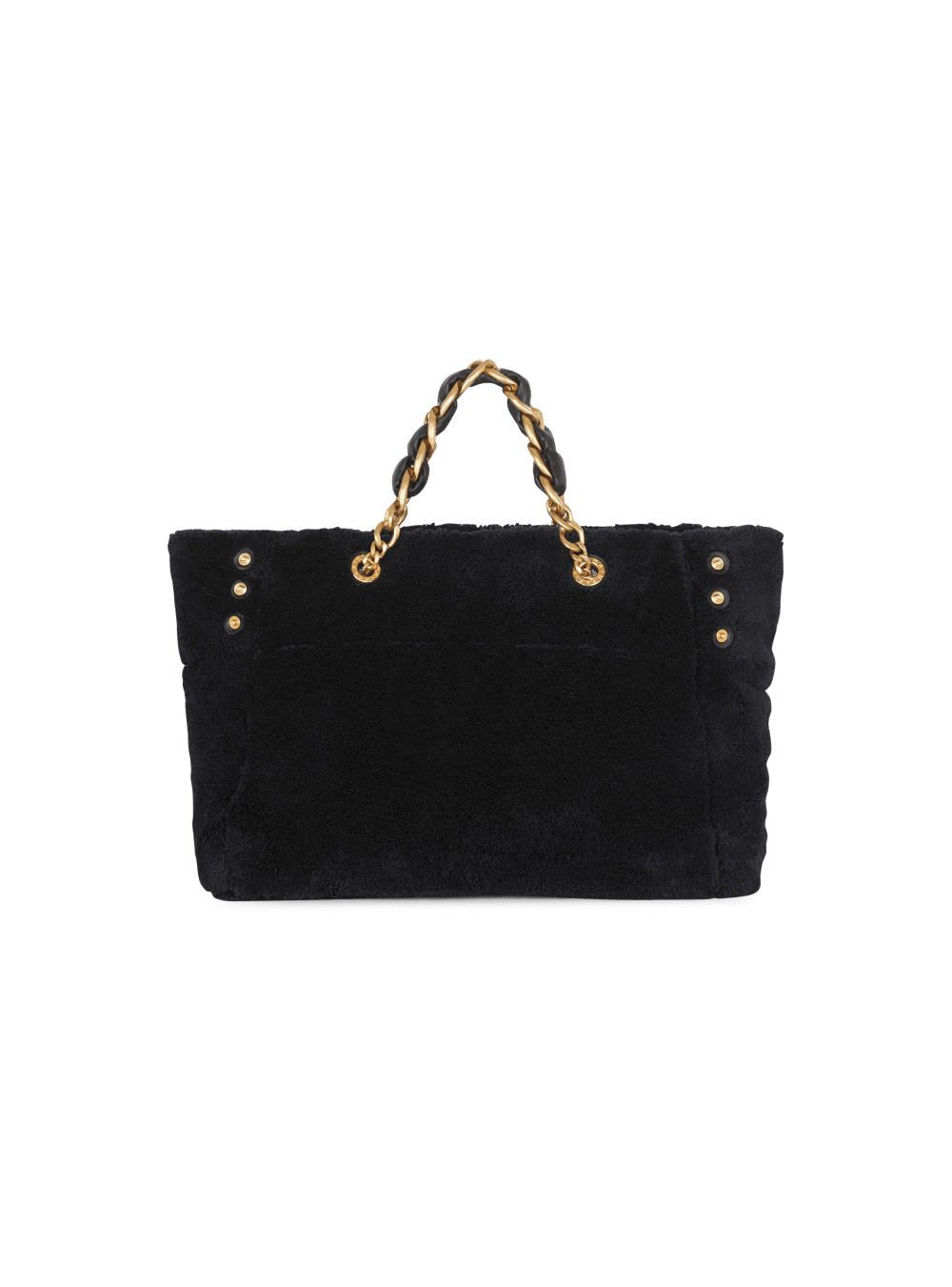 Women's Balmain 1945 Soft Terry Cloth Tote Bags Black | USA OyLwNTWZ