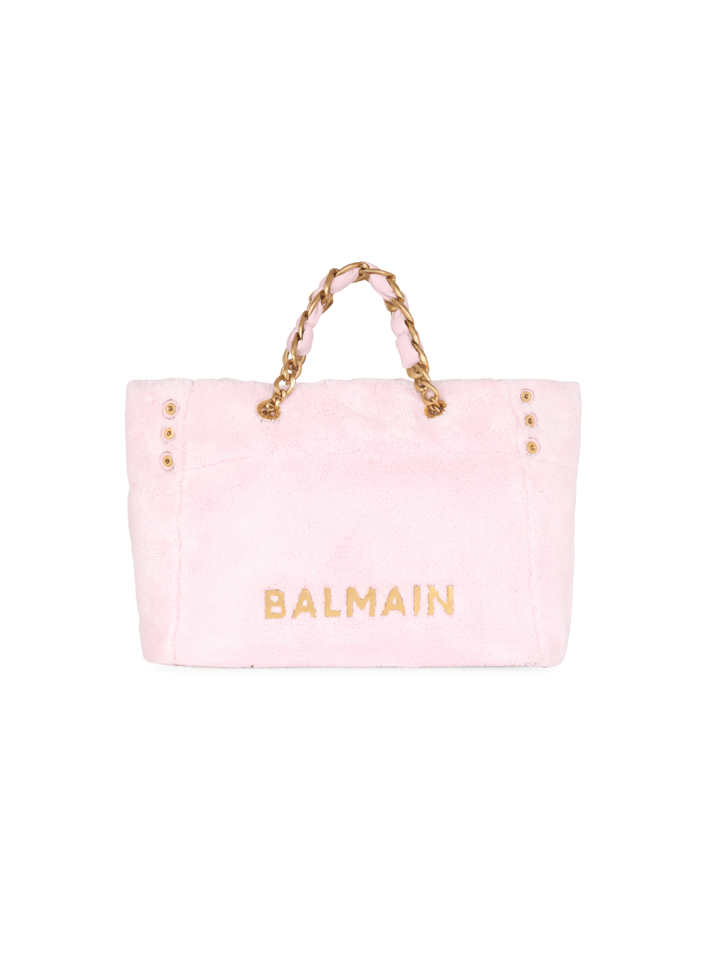 Women\'s Balmain 1945 Soft Terry Cloth Tote Bags Pink | USA luX4hmD4