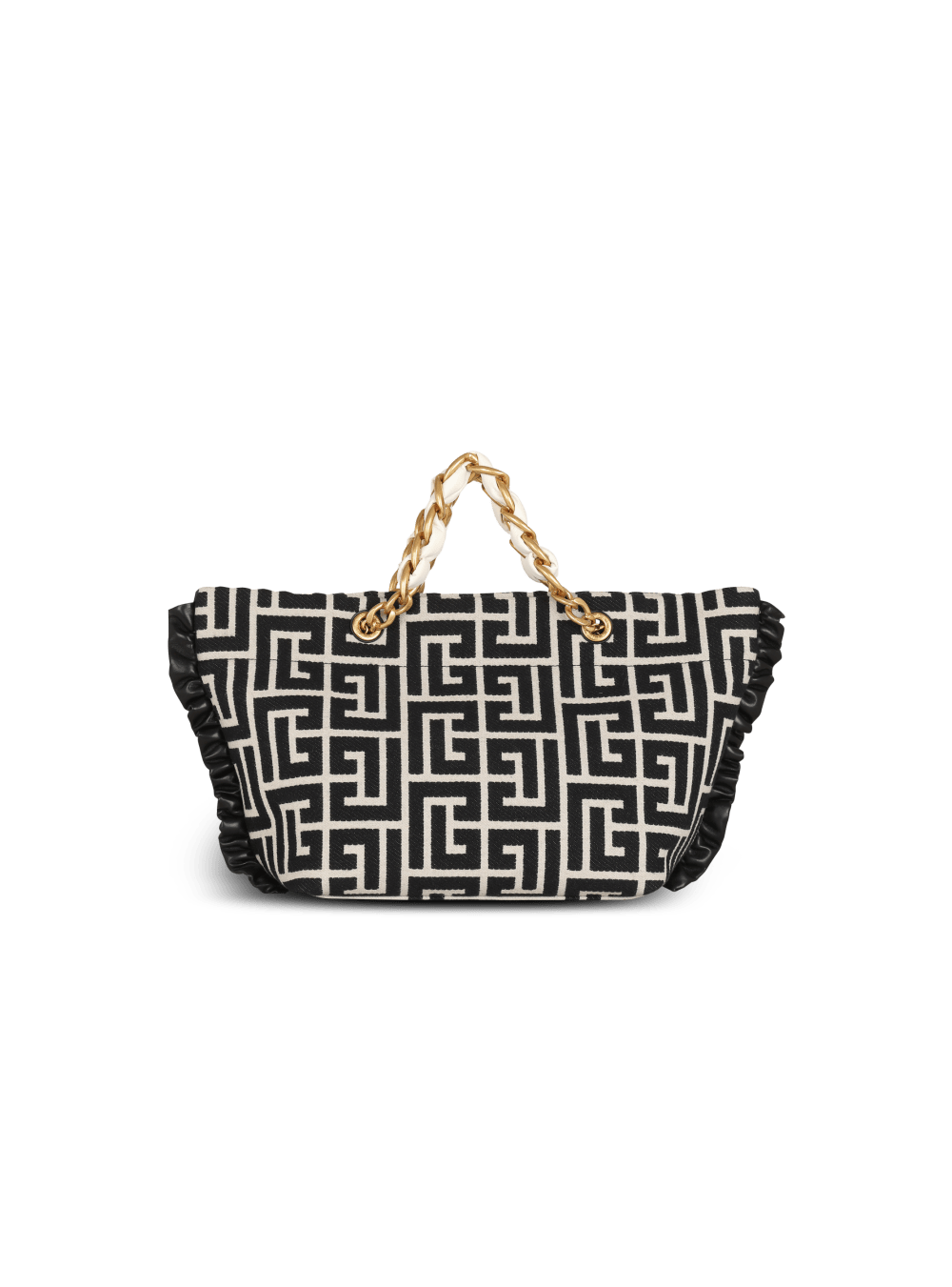 Women's Balmain 1945 Soft With Jacquard Monogram Tote Bags Black | USA Xjc9WiWY