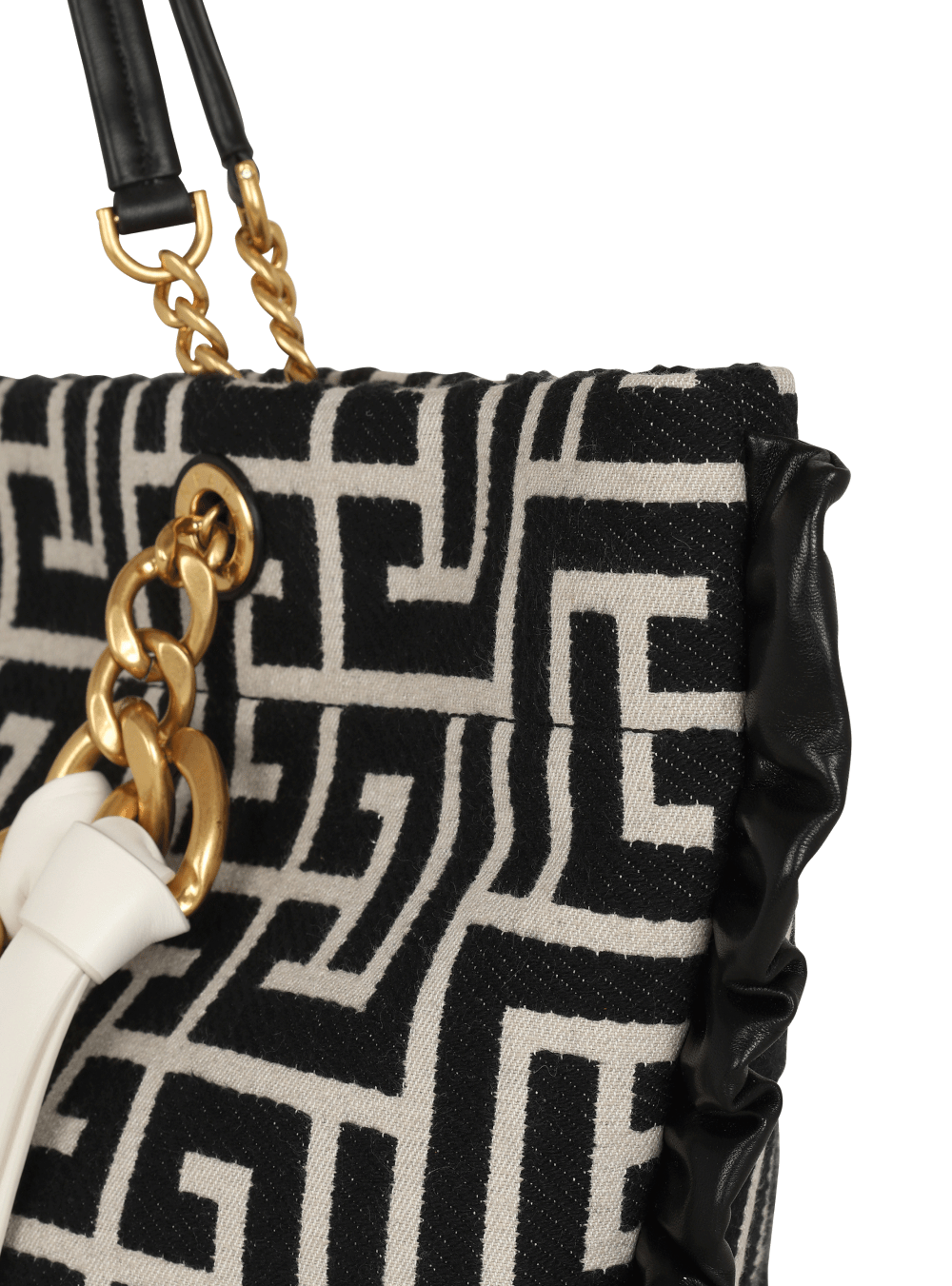 Women's Balmain 1945 Soft With Jacquard Monogram Tote Bags Black | USA Xjc9WiWY