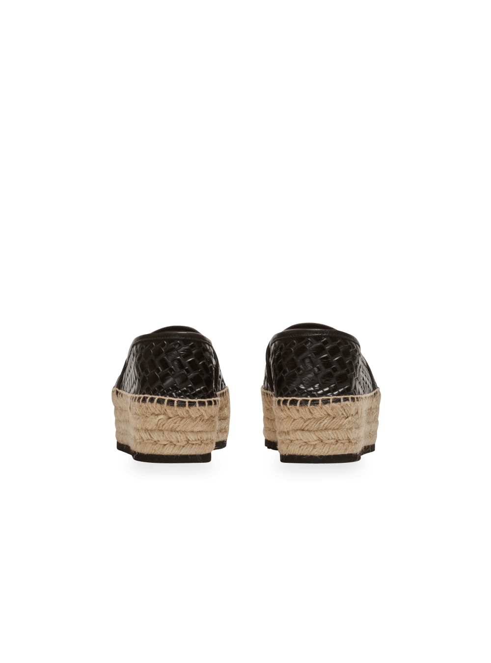 Women's Balmain Alex In Crocodile Effect Leather Espadrille Black | USA V568C4sf