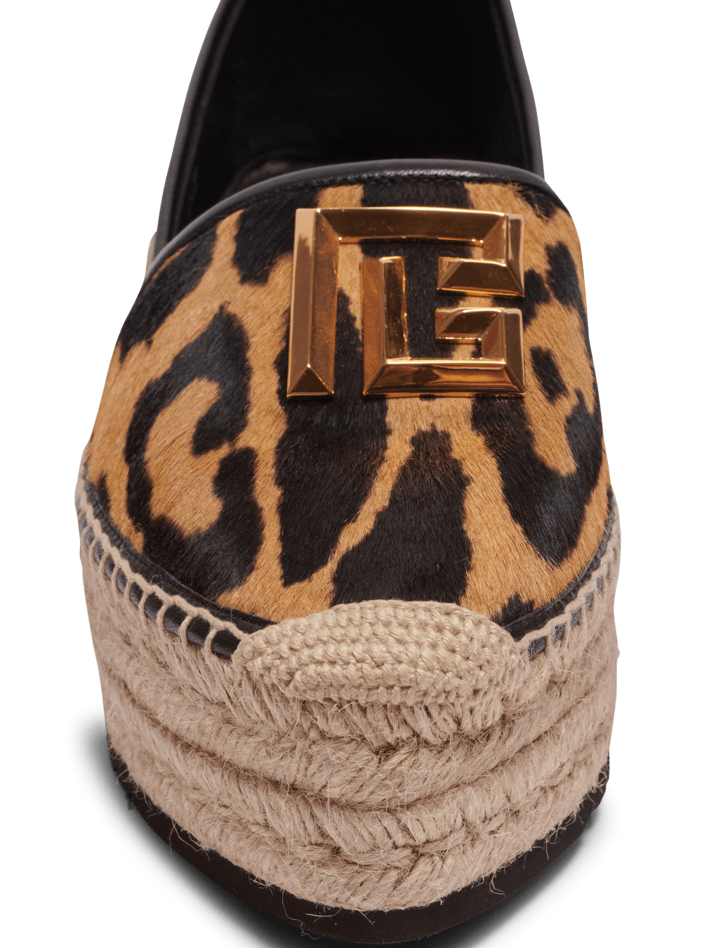 Women's Balmain Alex In Leopard-print Leather Espadrille Brown | USA QNDLCvxU