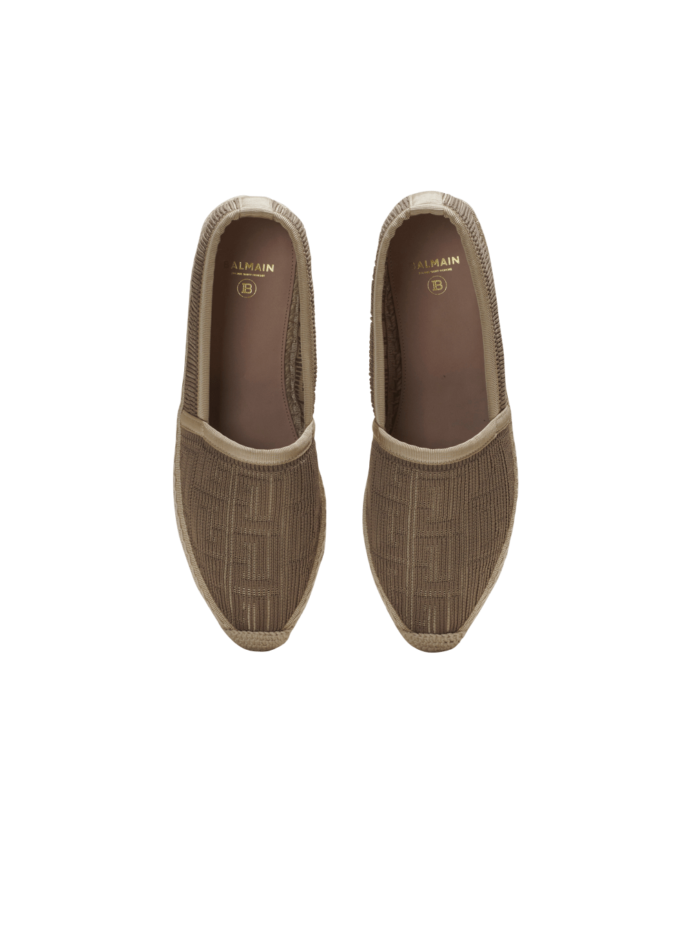 Women's Balmain Alex Monogram Knit Espadrille Beige | USA V6UCXdnH