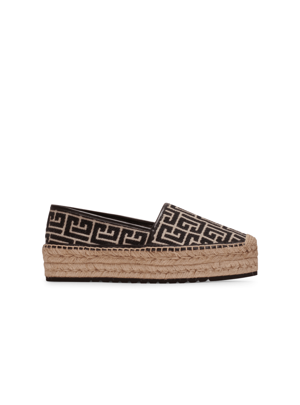 Women\'s Balmain Alex With Jacquard Monogram Espadrille Black | USA fOJDHieD