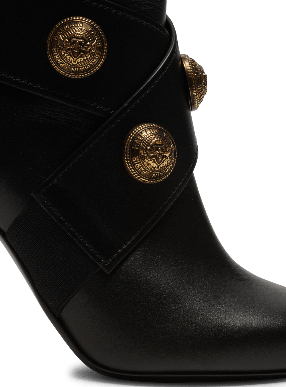 Women's Balmain Alma Leather Ankle Boots Black | USA aZeu2dH5