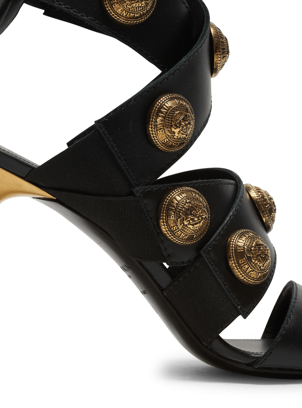 Women's Balmain Alma Leather Sandals Black | USA DNxdssfm