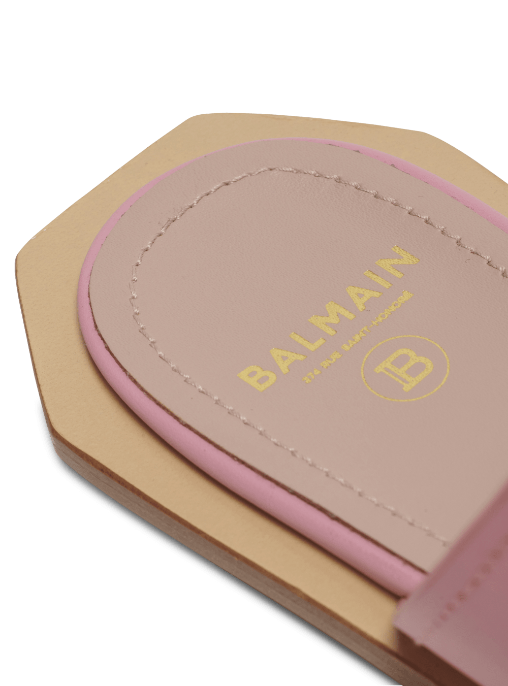 Women's Balmain Ana Flat In Smooth Leather Slides Pink | USA 8z3OPymn