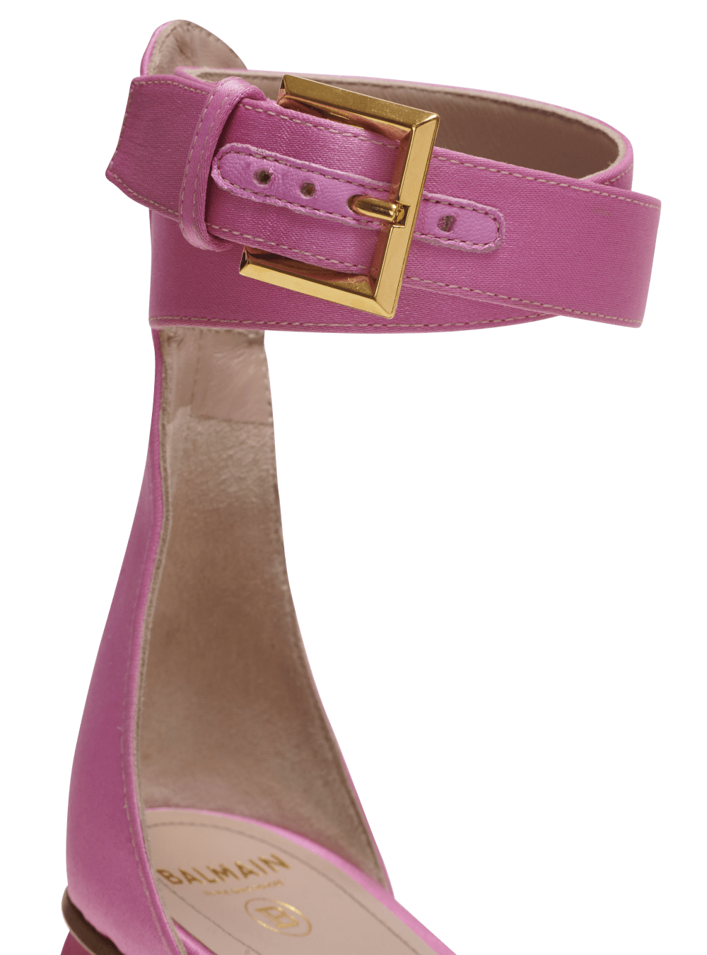 Women's Balmain Ava Satin Platform Sandals Pink | USA S4jmkUzt