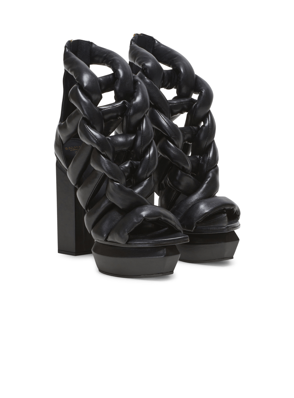 Women's Balmain Ava Strappy Platform Sandals Black | USA rgc7pZpi