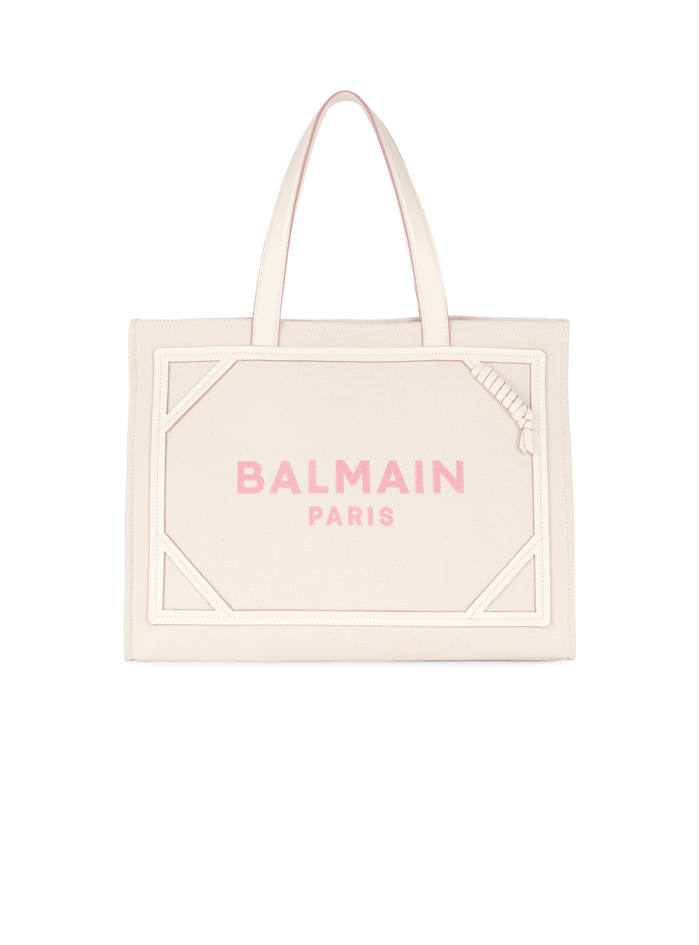 Women\'s Balmain B-Army 42 Canvas With Leather Details Tote Bags Beige | USA I5ygl2i5