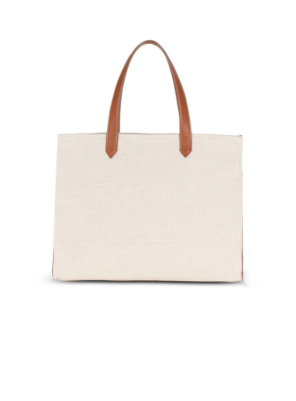 Women's Balmain B-Army 42 Canvas With Leather Details Tote Bags Beige | USA JRDRVSeR