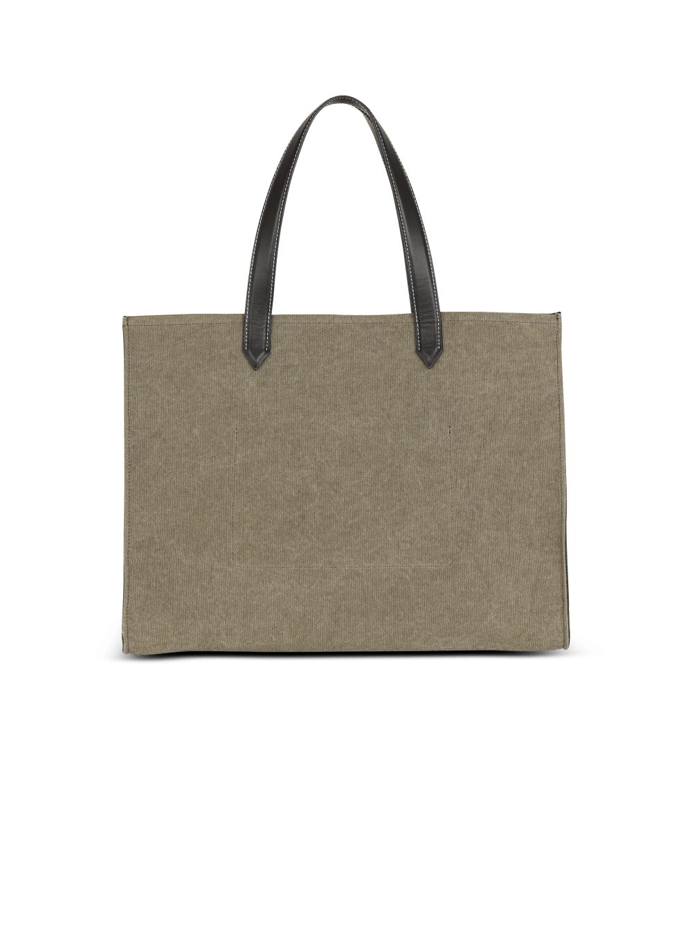 Women's Balmain B-Army 42 Canvas With Leather Details Tote Bags Khaki | USA RCPSZbU7