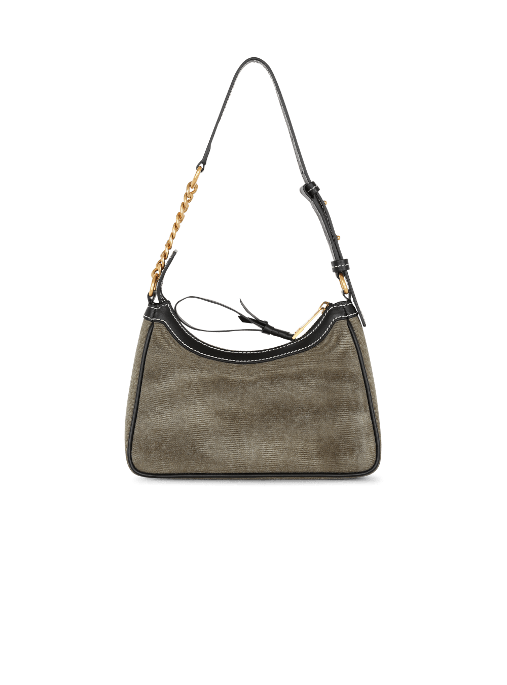 Women's Balmain B-Army Canvas With Leather Inserts Handbag Khaki | USA BIEHJypF