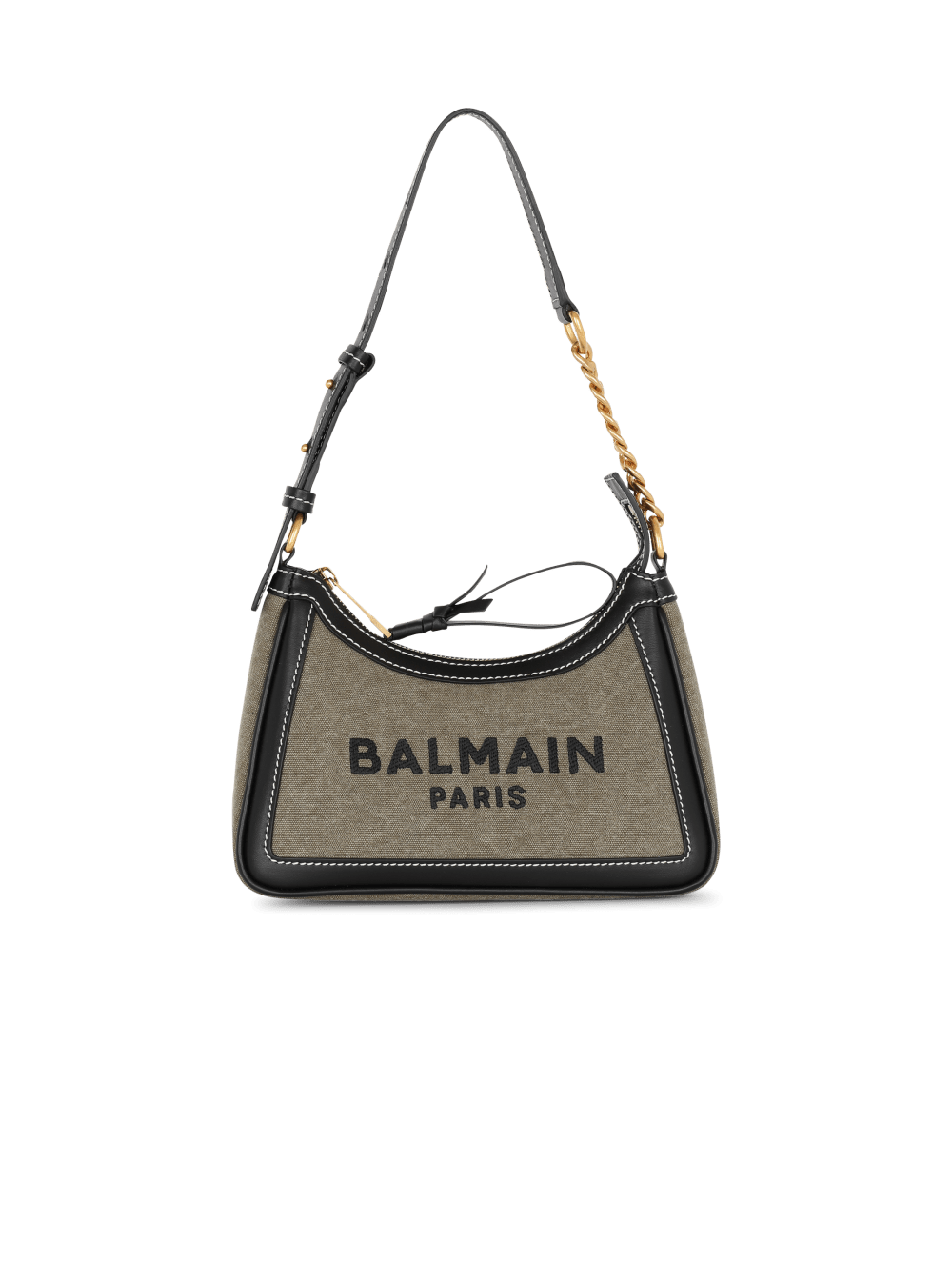 Women\'s Balmain B-Army Canvas With Leather Inserts Handbag Khaki | USA BIEHJypF