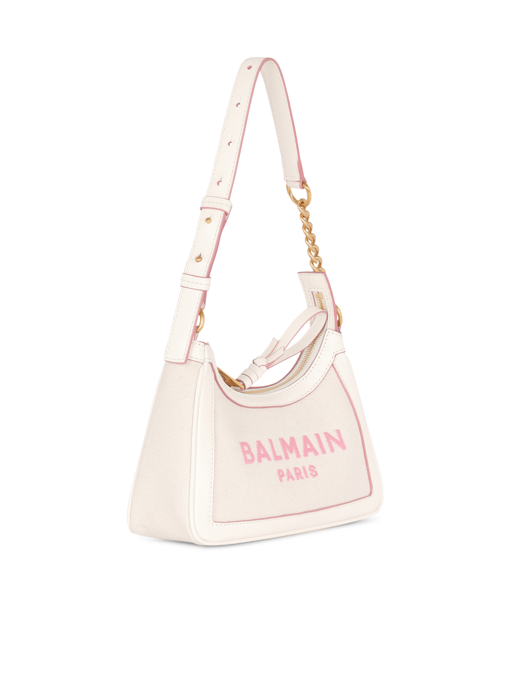 Women's Balmain B-Army Canvas With Leather Details Handbag Beige | USA GPV1MZkU