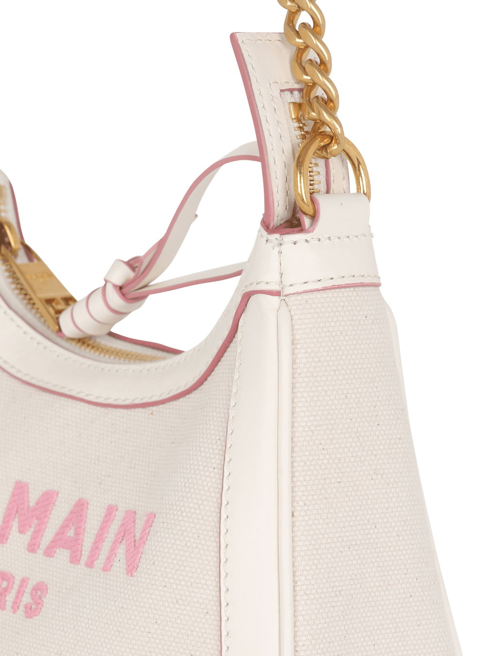 Women's Balmain B-Army Canvas With Leather Details Handbag Beige | USA GPV1MZkU