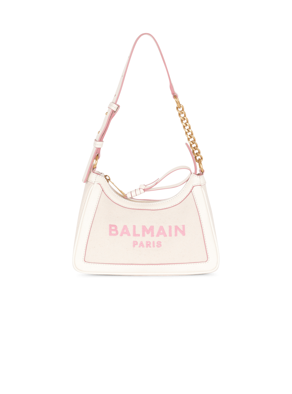 Women\'s Balmain B-Army Canvas With Leather Details Handbag Beige | USA GPV1MZkU