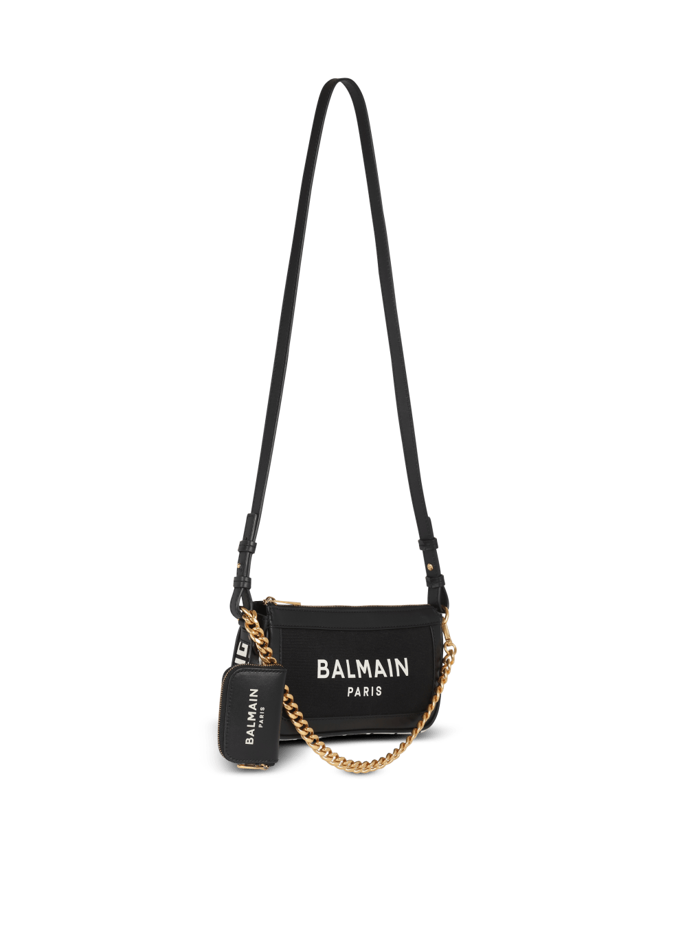 Women's Balmain B-Army Canvas With Leather Inserts Crossbody Bags Black | USA GwSZt3Gf