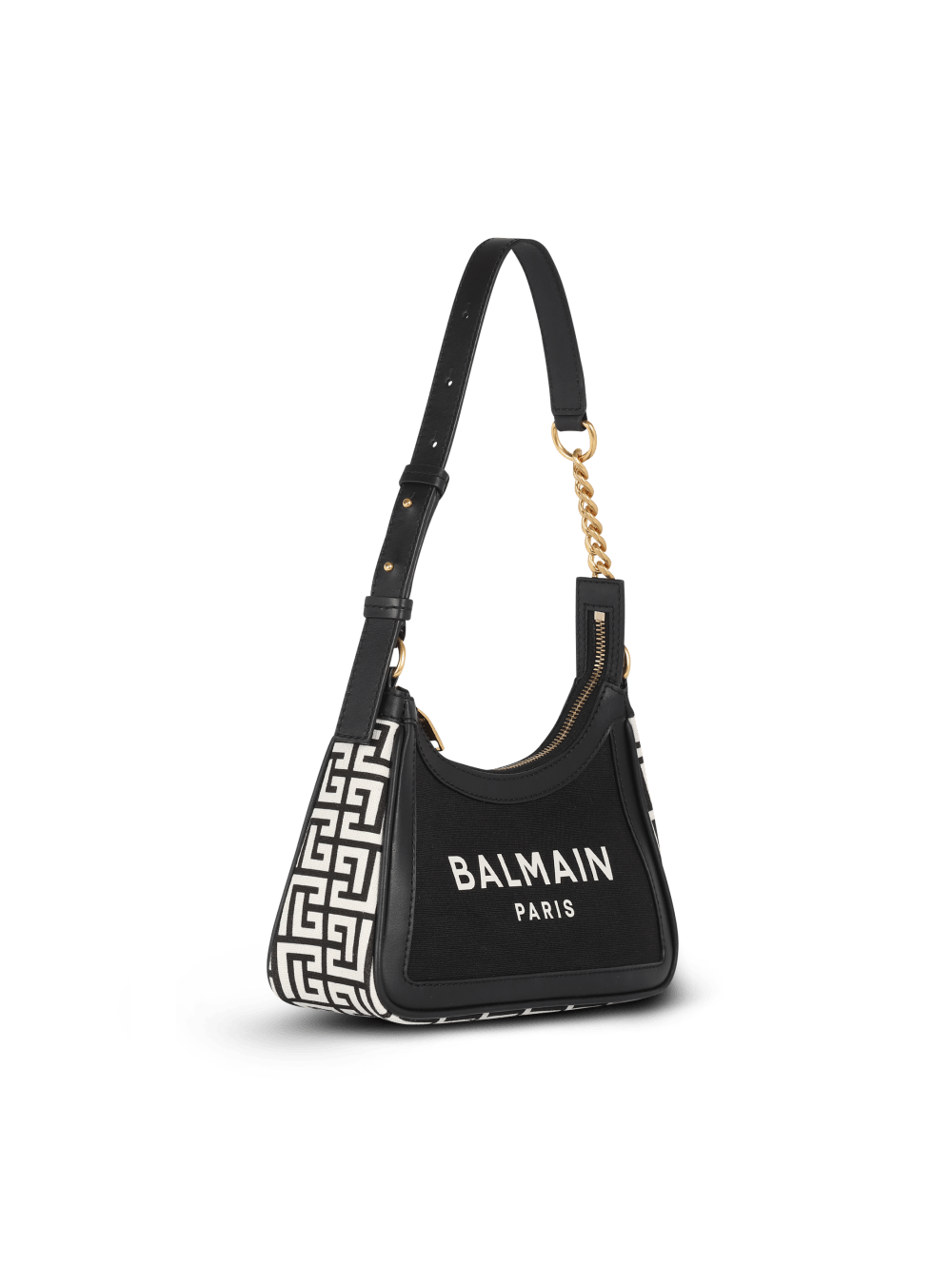 Women's Balmain B-Army Canvas With Leather Inserts Handbag Black | USA Inc6IIQ8