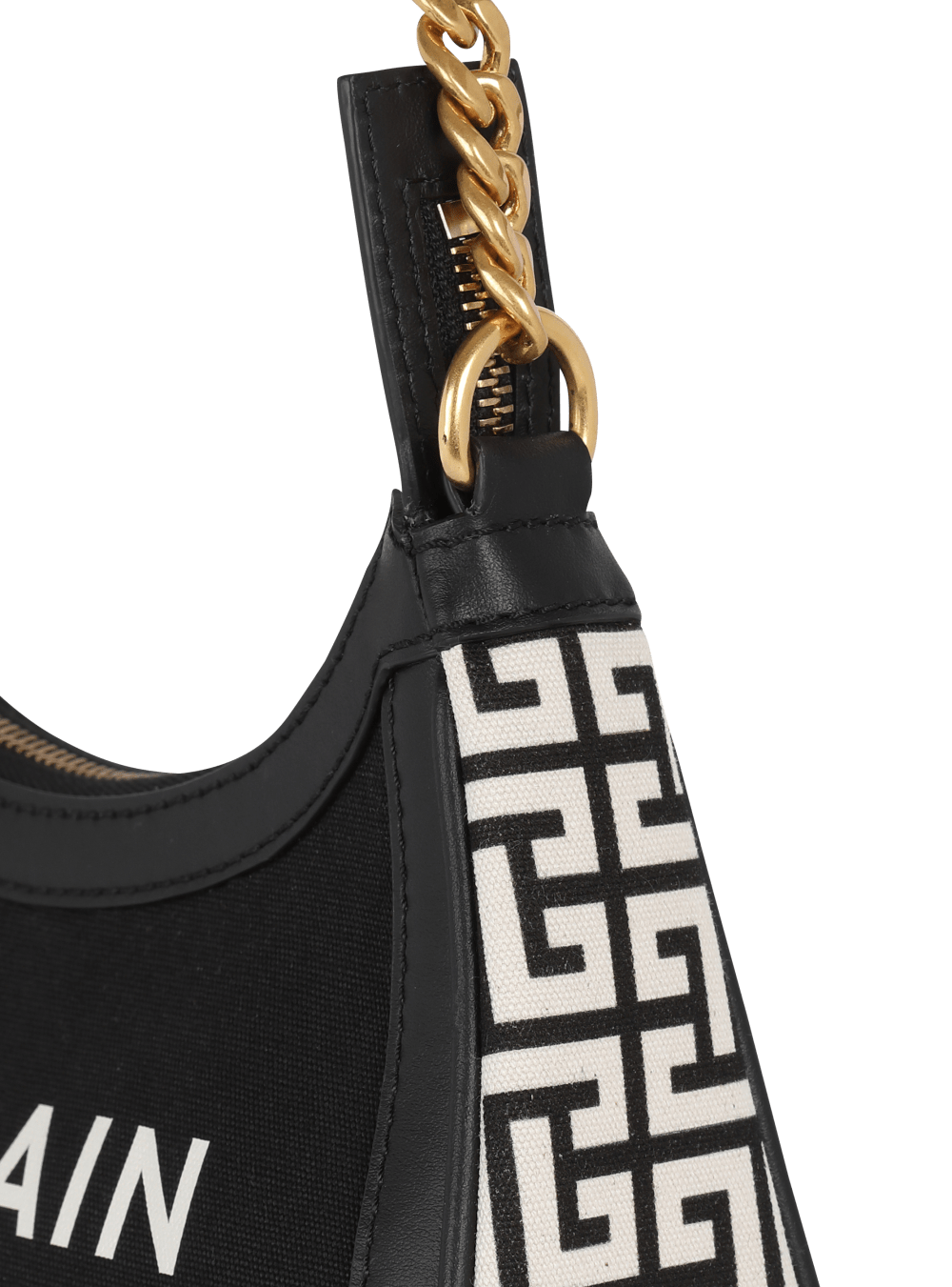 Women's Balmain B-Army Canvas With Leather Inserts Handbag Black | USA Inc6IIQ8