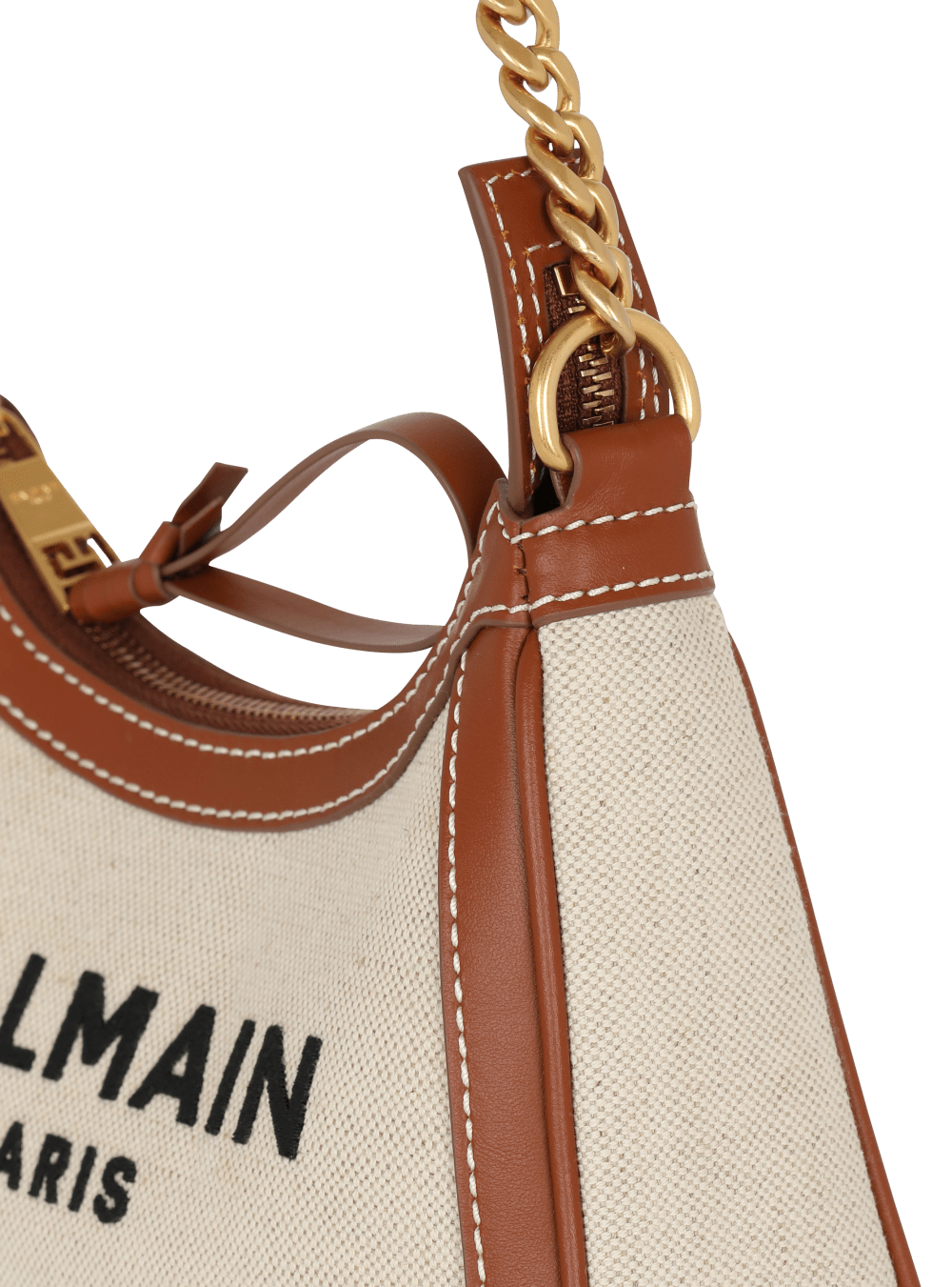 Women's Balmain B-Army Canvas With Leather Inserts Handbag Brown | USA XsrOVSE2