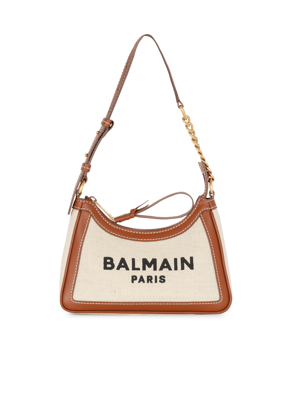 Women\'s Balmain B-Army Canvas With Leather Inserts Handbag Brown | USA XsrOVSE2