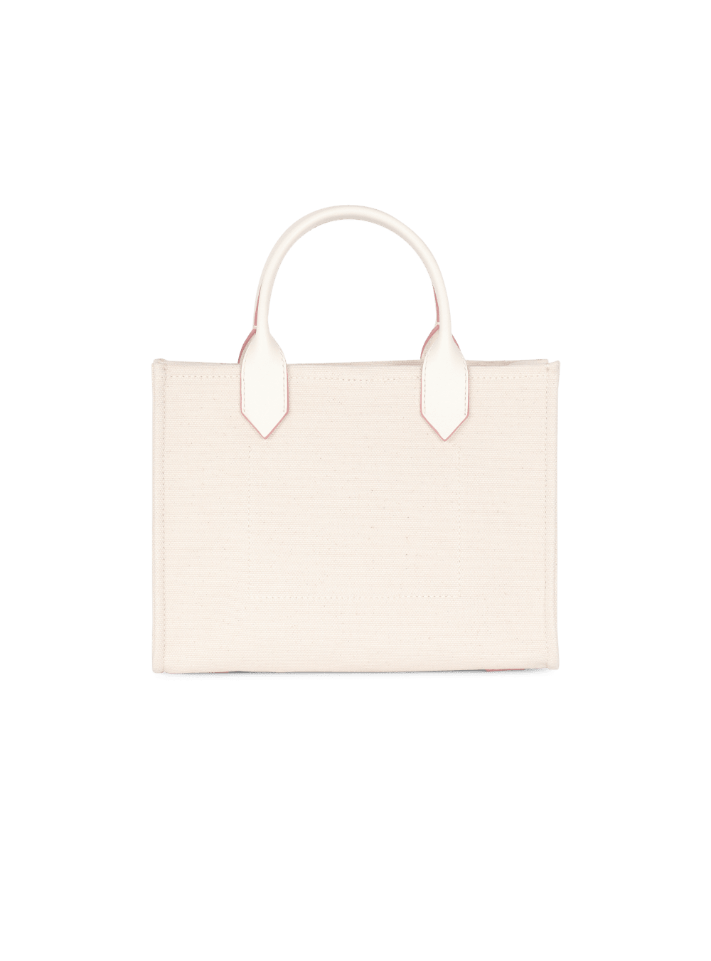 Women's Balmain B-Army Small Canvas With Leather Details Tote Bags Beige | USA McXTacvF