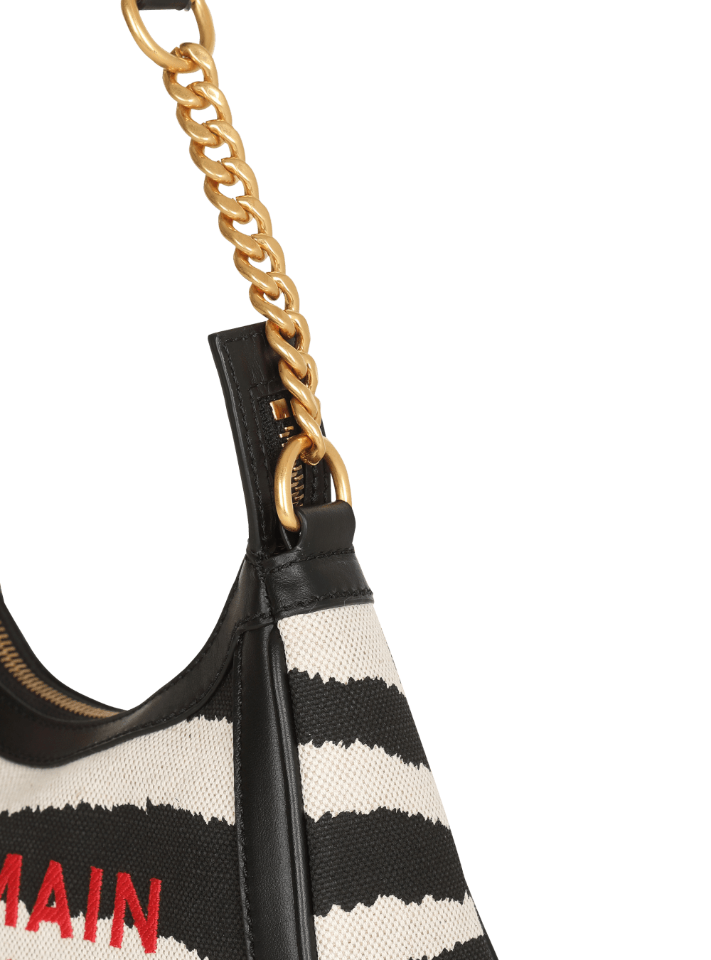 Women's Balmain B-Army Zebra Print Canvas With Leather Inserts Handbag Black | USA 11VtO6sW