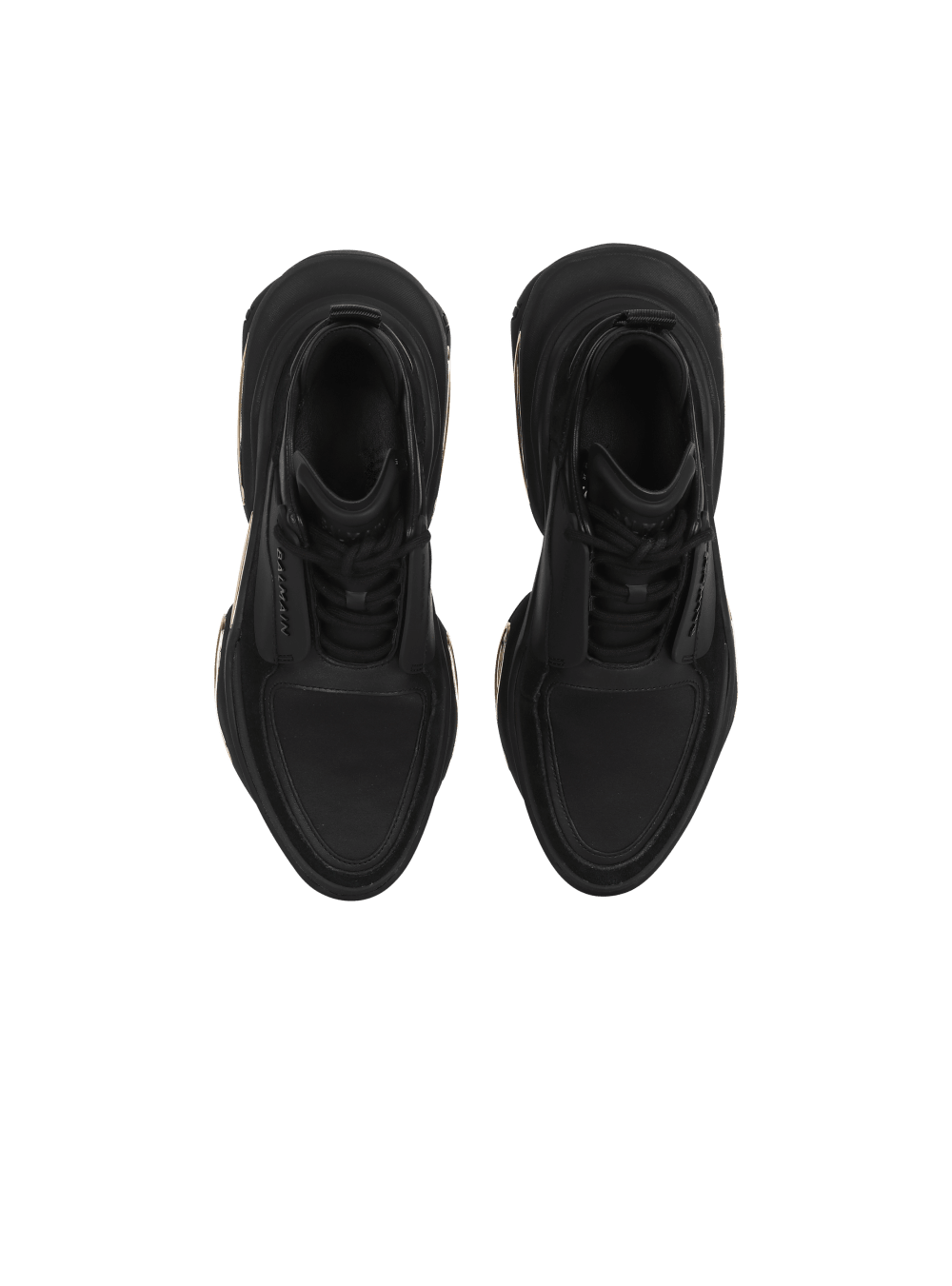 Women's Balmain B-Bold Low-top In Neoprene And Suede Sneakers Black | USA A9R8a5dK