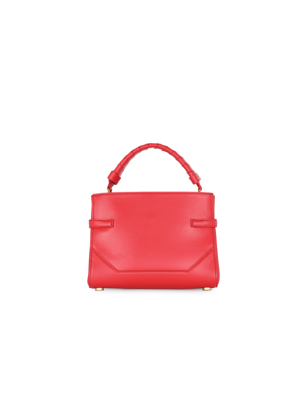 Women's Balmain B-Buzz 22 Handle Leather Handbag Red | USA Q0amUeRz