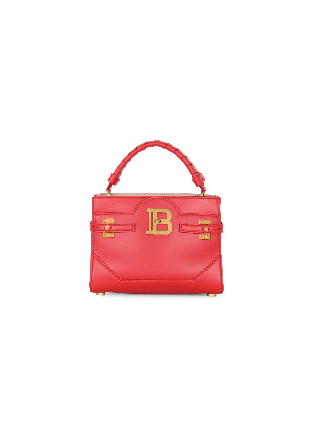 Women\'s Balmain B-Buzz 22 Handle Leather Handbag Red | USA Q0amUeRz