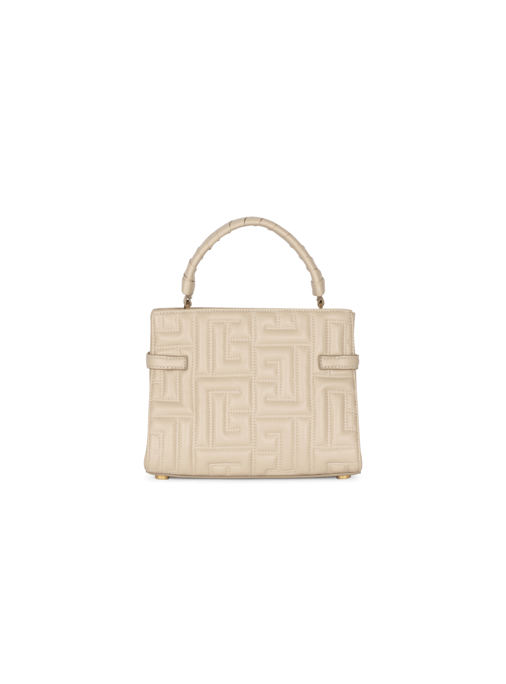 Women's Balmain B-Buzz 22 In Monogram Quilted Leather Handbag Beige | USA zydIqUks