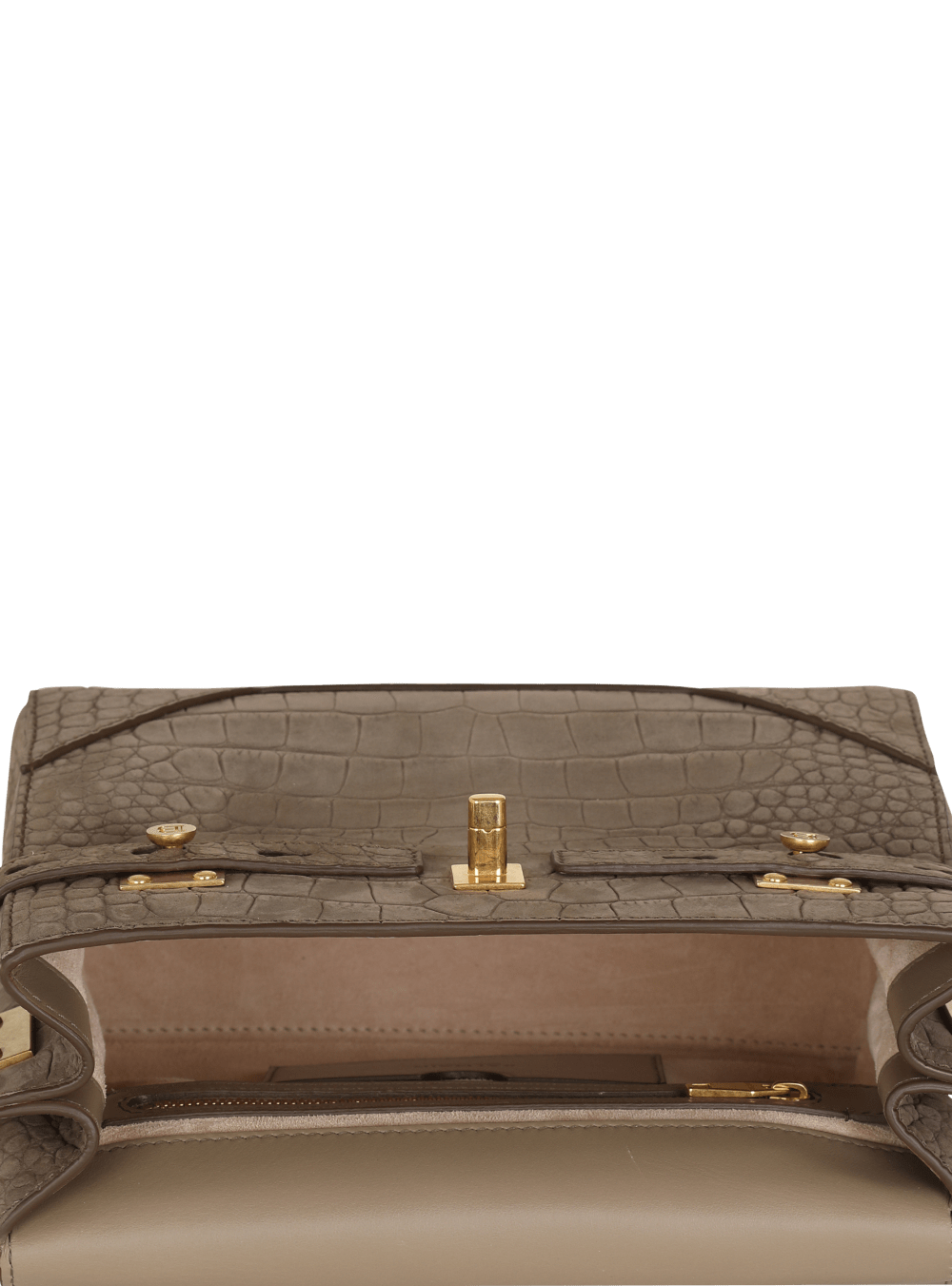 Women's Balmain B-Buzz 23 In Crocodile Effect-embossed Leather Crossbody Bags Grey | USA NwwPQPIF