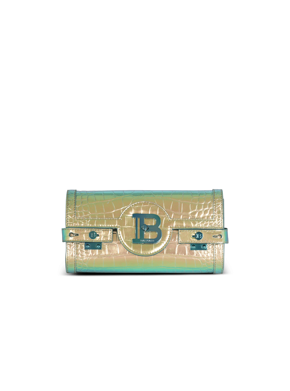 Women\'s Balmain B-Buzz 23 In Crocodile Effect-embossed Leather Handbag Multicolor | USA UdKOk8Zz