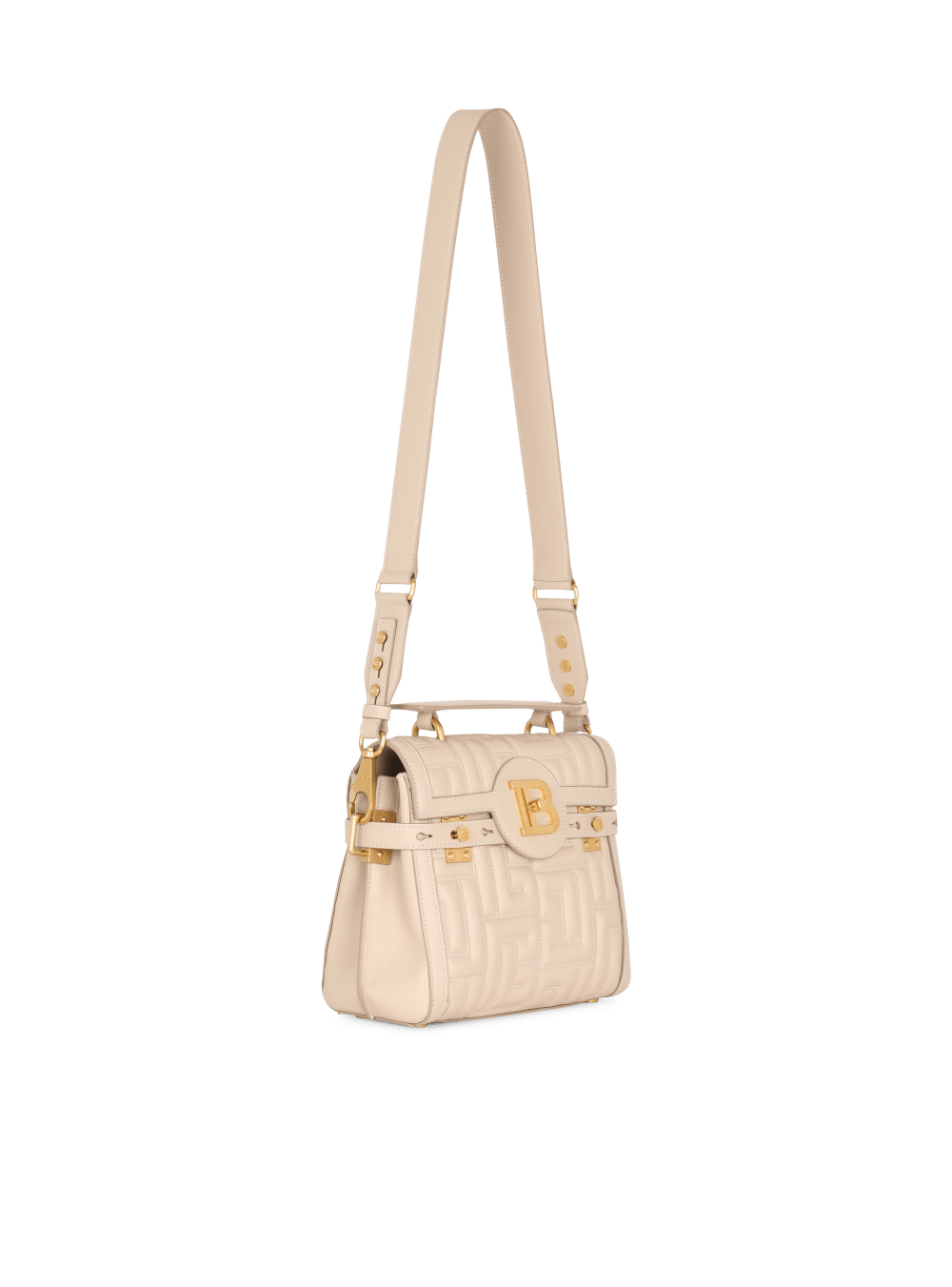 Women's Balmain B-Buzz 23 In Monogram Quilted Leather Handbag Beige | USA plyVKNTt