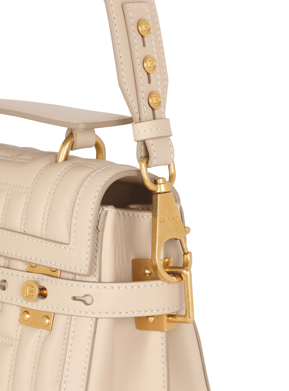 Women's Balmain B-Buzz 23 In Monogram Quilted Leather Handbag Beige | USA plyVKNTt