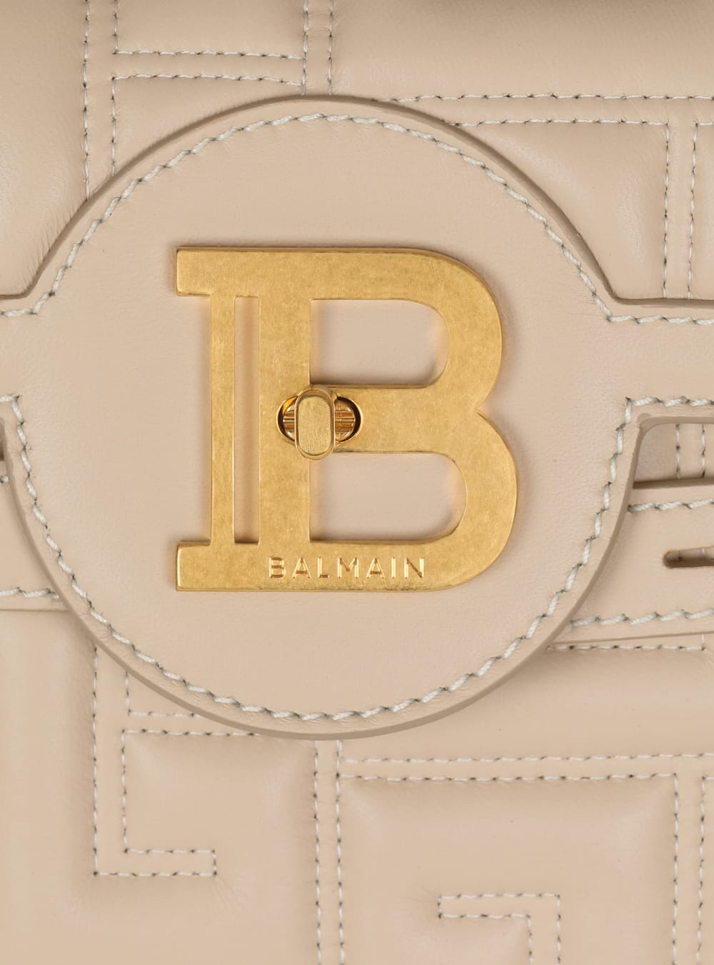 Women's Balmain B-Buzz 23 In Monogram Quilted Leather Handbag Beige | USA plyVKNTt