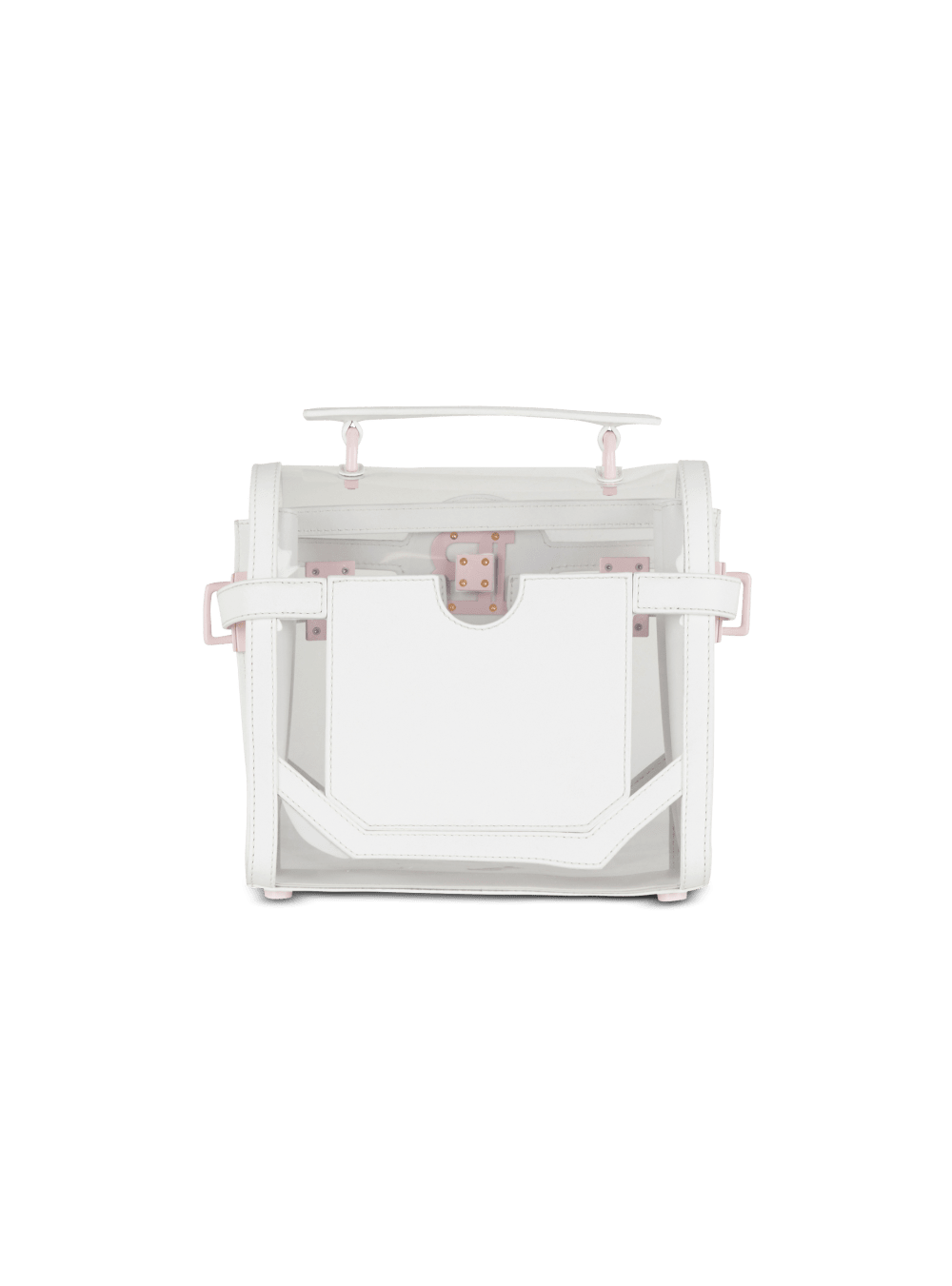 Women's Balmain B-Buzz 23 In Recycled Transparent Pvc Crossbody Bags White | USA OetVOhlb