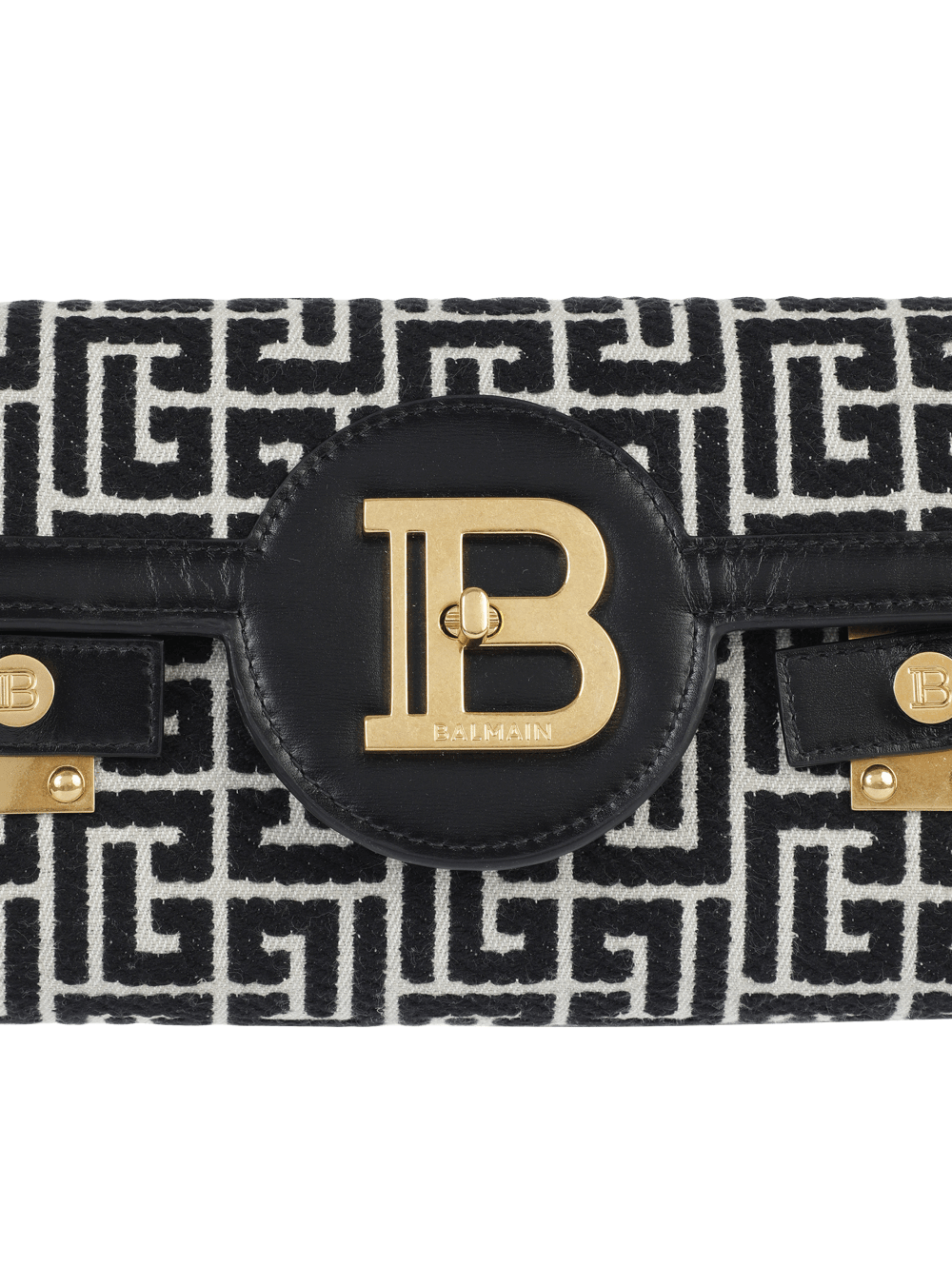 Women's Balmain B-Buzz 23 Leather With Jacquard Monogram Crossbody Bags Black | USA oHLNG3Xz