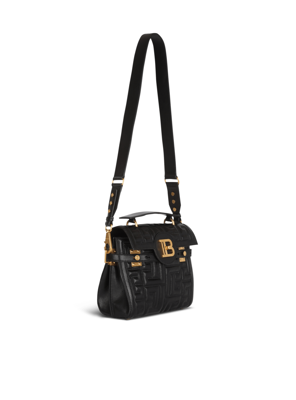 Women's Balmain B-Buzz 23 Quilted Leather Handbag Black | USA xpJooj9T