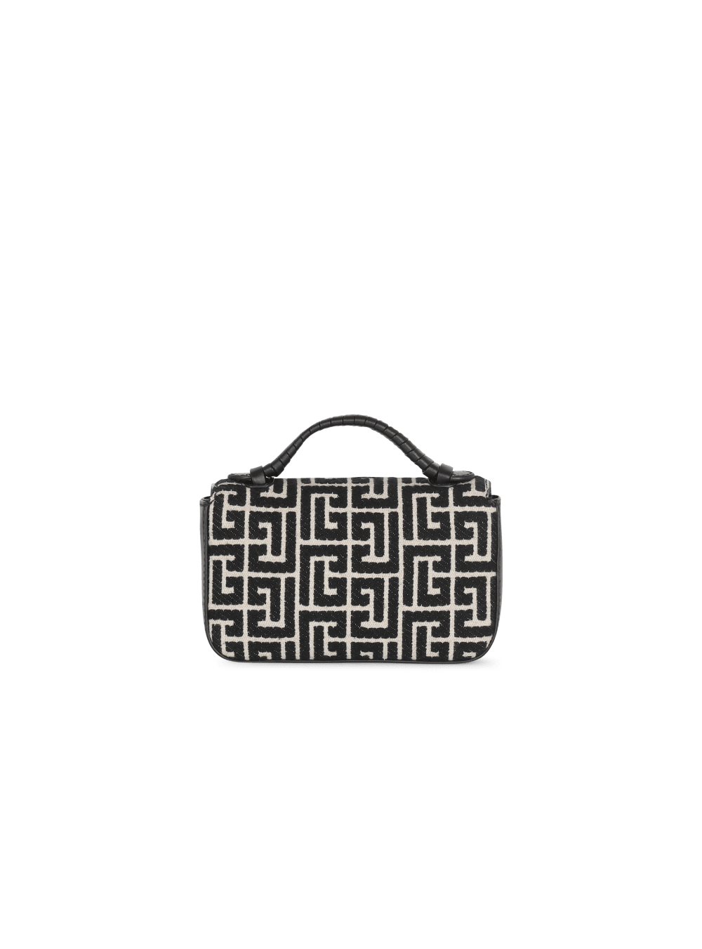 Women's Balmain B-Buzz Mini Monogram Jacquard Canvas Handbag Black | USA UMclEzuE