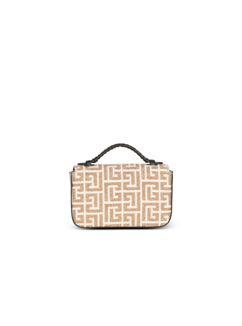 Women's Balmain B-Buzz Mini With Lurex Monogram Handbag Gold | USA TdA0MQUT