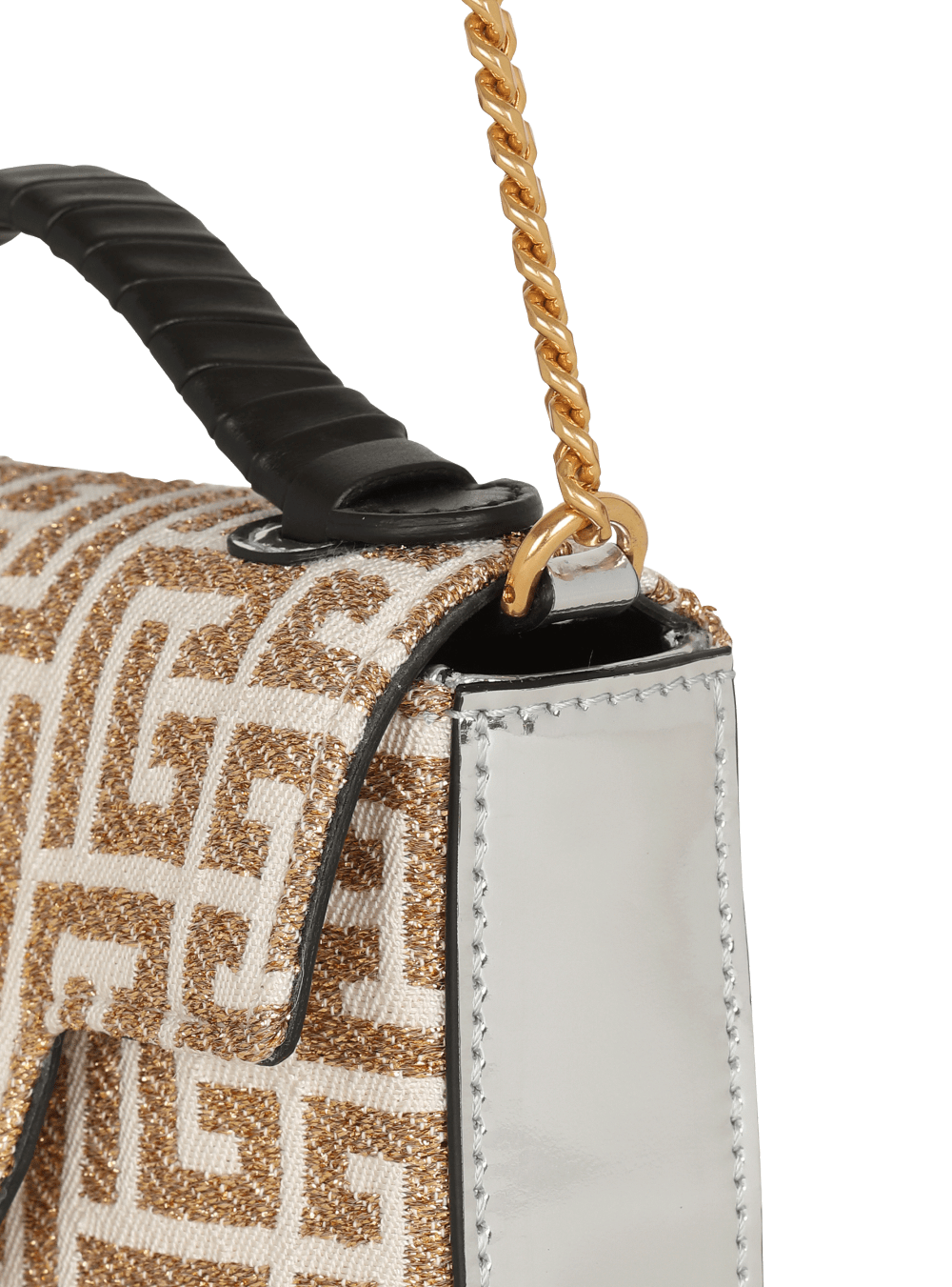 Women's Balmain B-Buzz Mini With Lurex Monogram Handbag Gold | USA TdA0MQUT