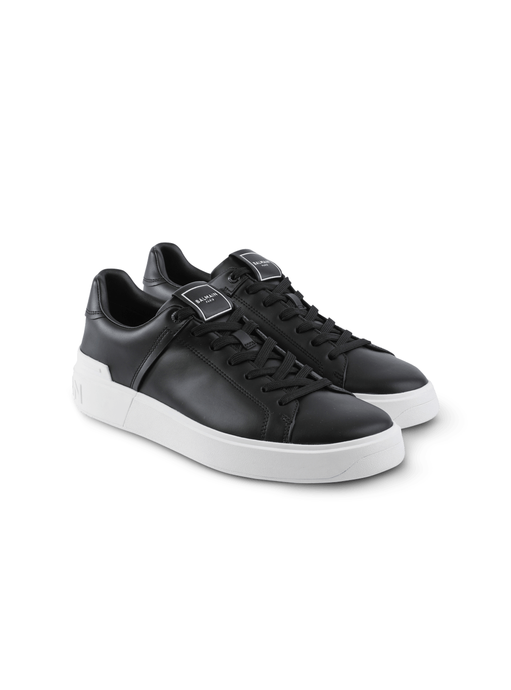 Women's Balmain B-Court In Calfskin Sneakers Black | USA pdP4DJdC