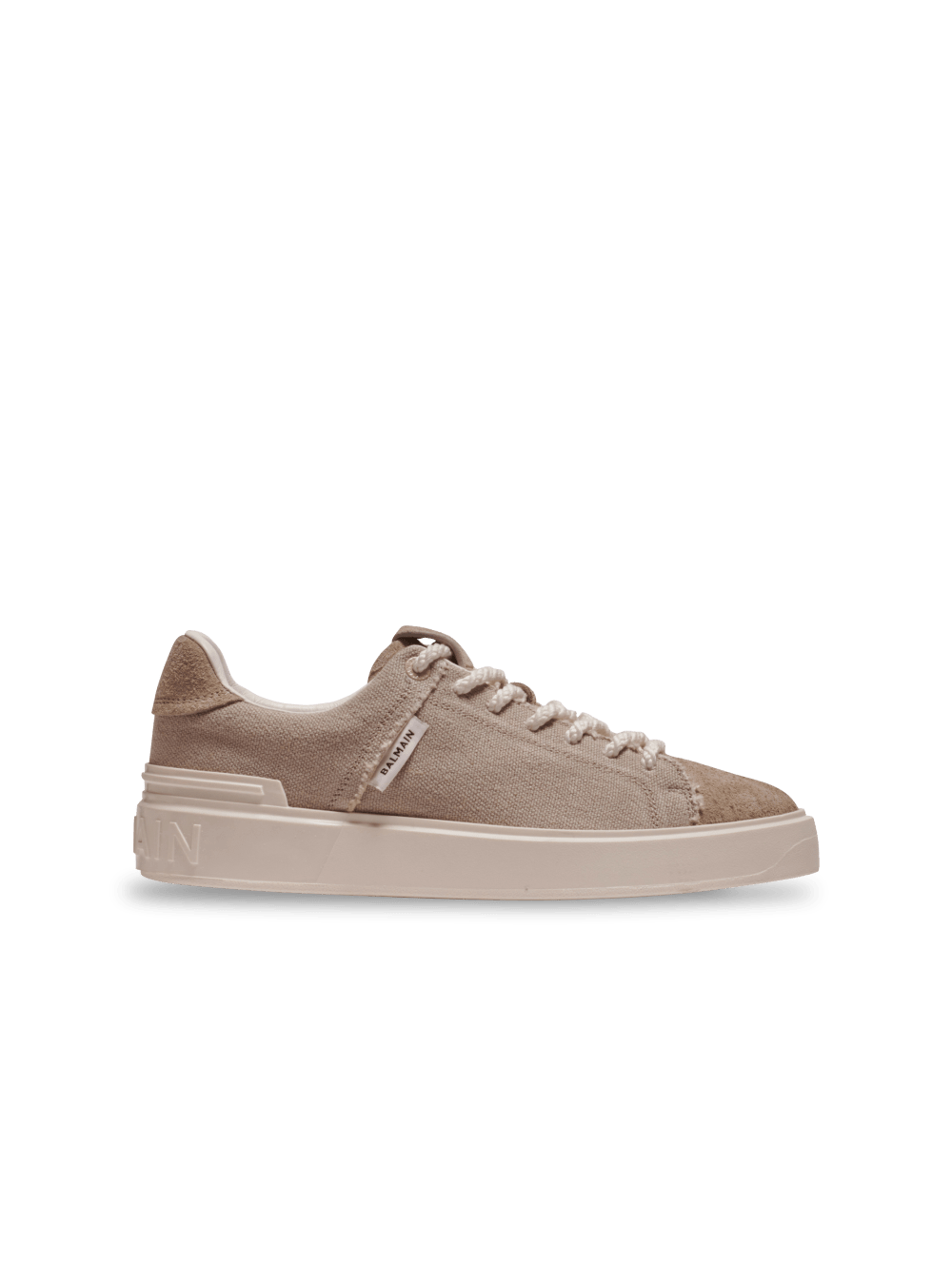 Women\'s Balmain B-Court Leather Sneakers Beige | USA 4yIyWI2I